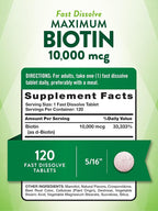 Beyondeals Nature's Truth Biotin 10000 mcg for Hair Growth - 120 Tablets - image 4