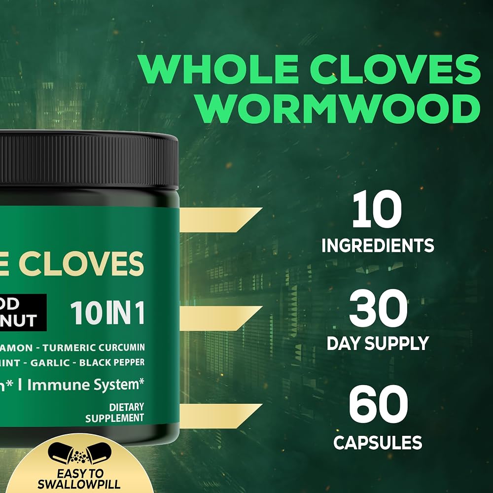 Satoomi 10in1 Clove Supplement with Turmeric & Ginger - 60 Capsules - image 3