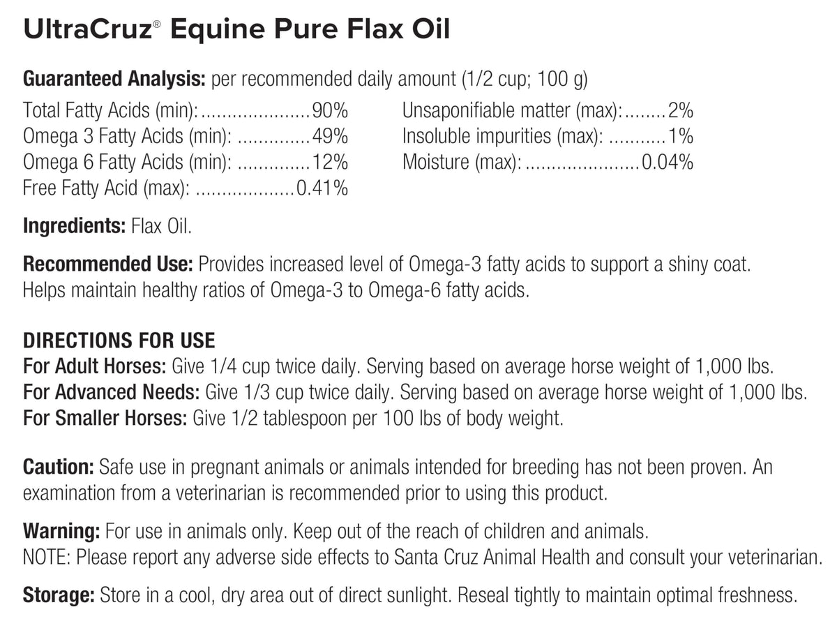 UltraCruz Equine Pure Flax Oil - 1 Gallon - image 5