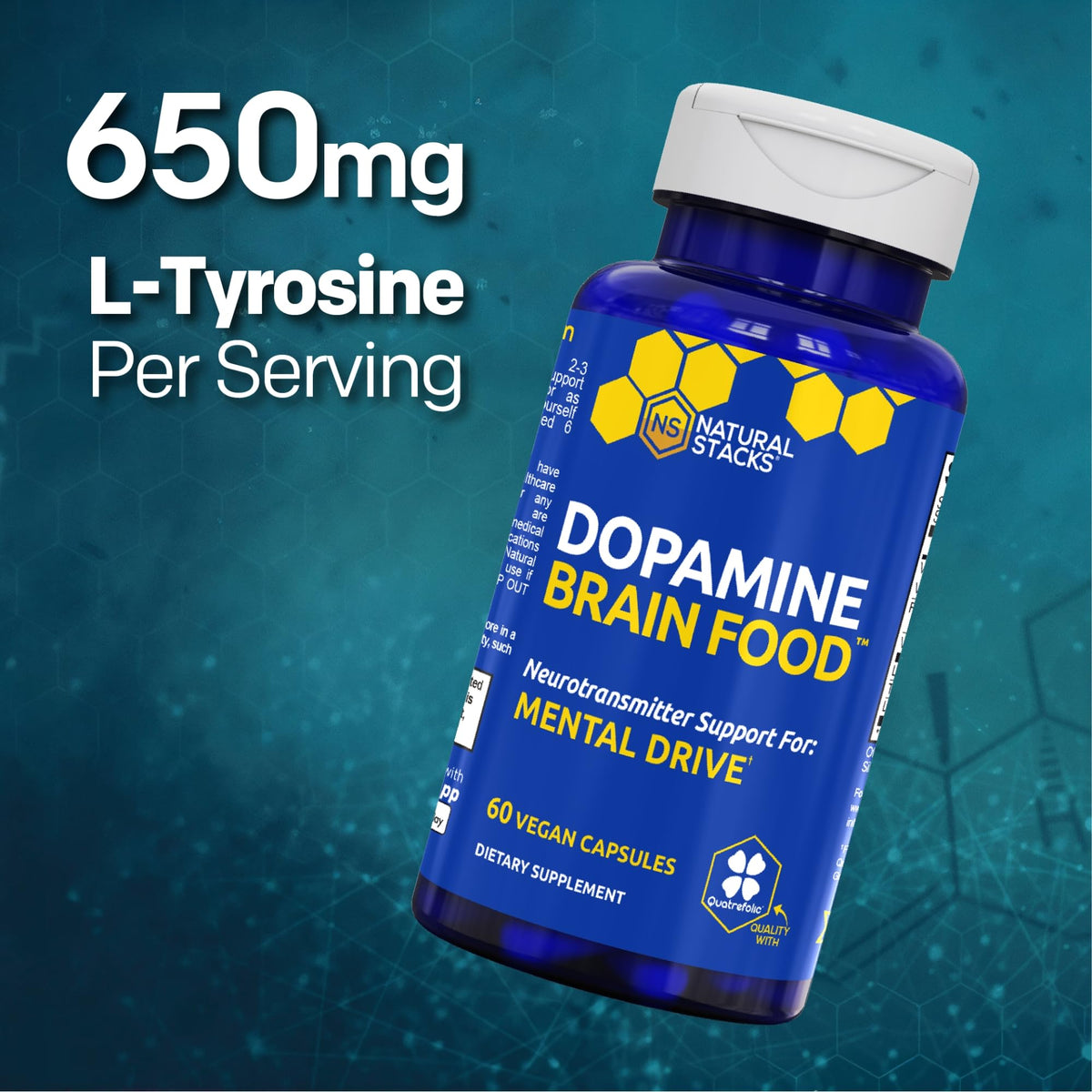 Natural Stacks Dopamine Brain Food Focus Support - 60 Capsules - image 3