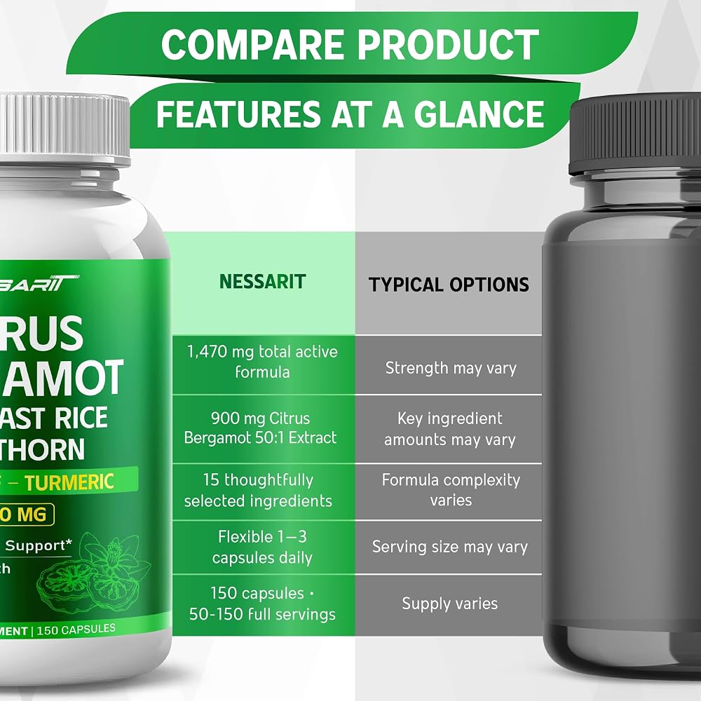 Nessarit Citrus Bergamot 1470mg with Red Yeast Rice - 150 Capsules - image 7