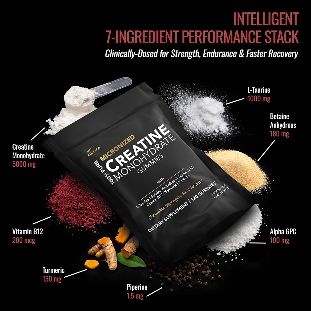 DLNIA Creatine Monohydrate Gummies for Men & Women