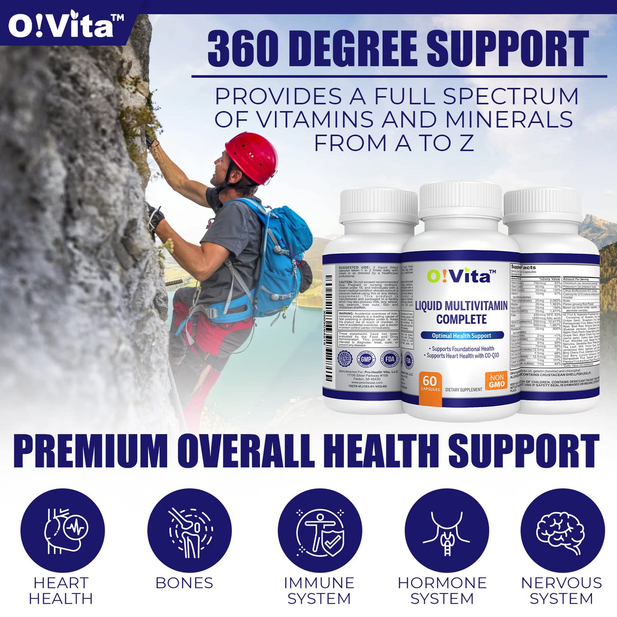 O!VITA Liquid Multivitamin Complete - 60 Vegan Capsules - image 2
