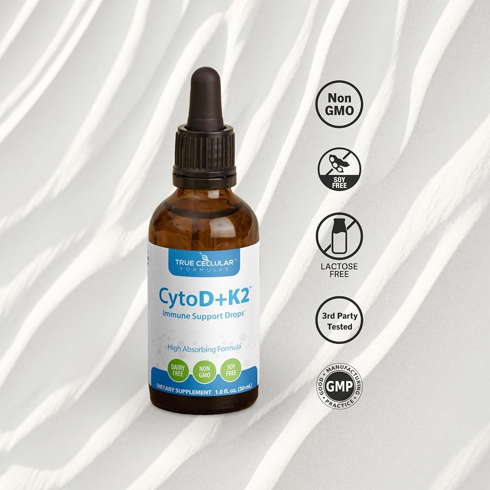True Cellular Formulas Vitamin D3 2200 IU + K2 MK-7 Liquid Drops - 1 FL OZ - image 4