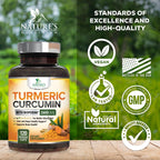 Nature's Nutrition Turmeric Curcumin Supplement - 2400mg Organic