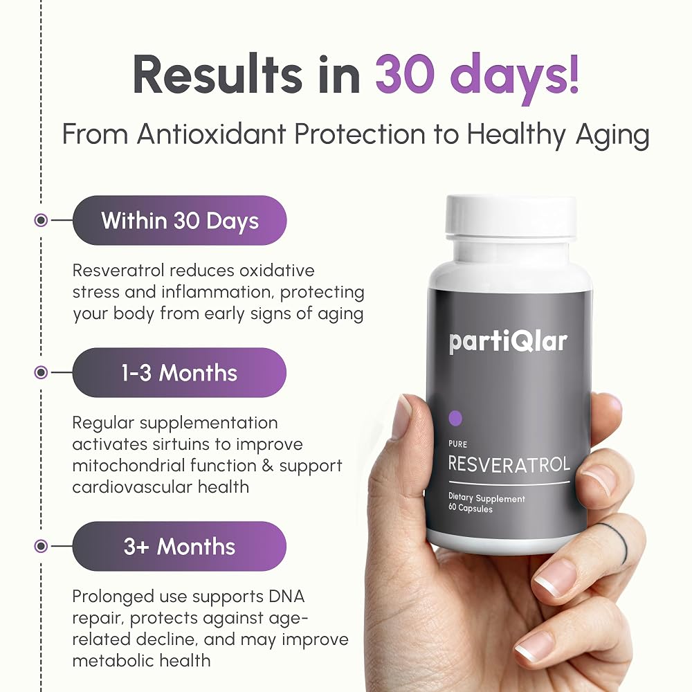 partiQlar Trans-Resveratrol 500mg Complex Cellular Longevity - 60 Capsules - image 5