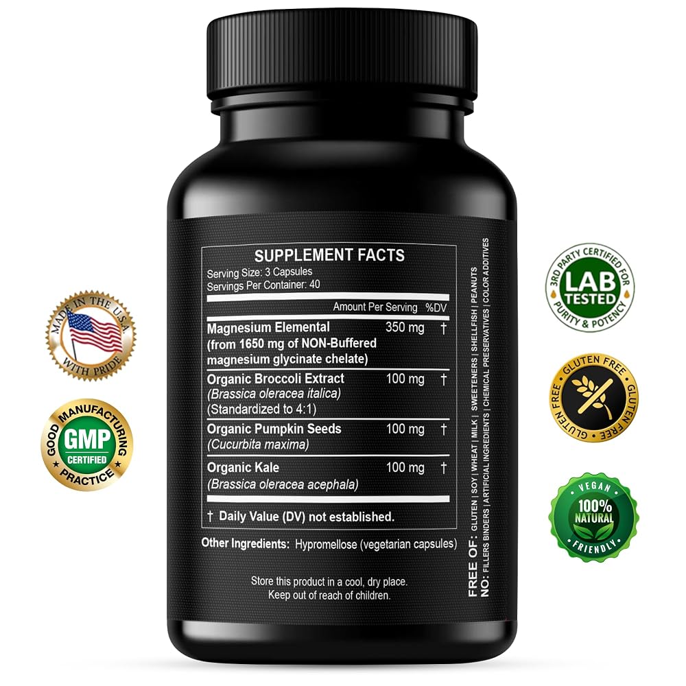 HCL Herbal Code Labs Magnesium Glycinate 350mg - 120 Capsules - image 2
