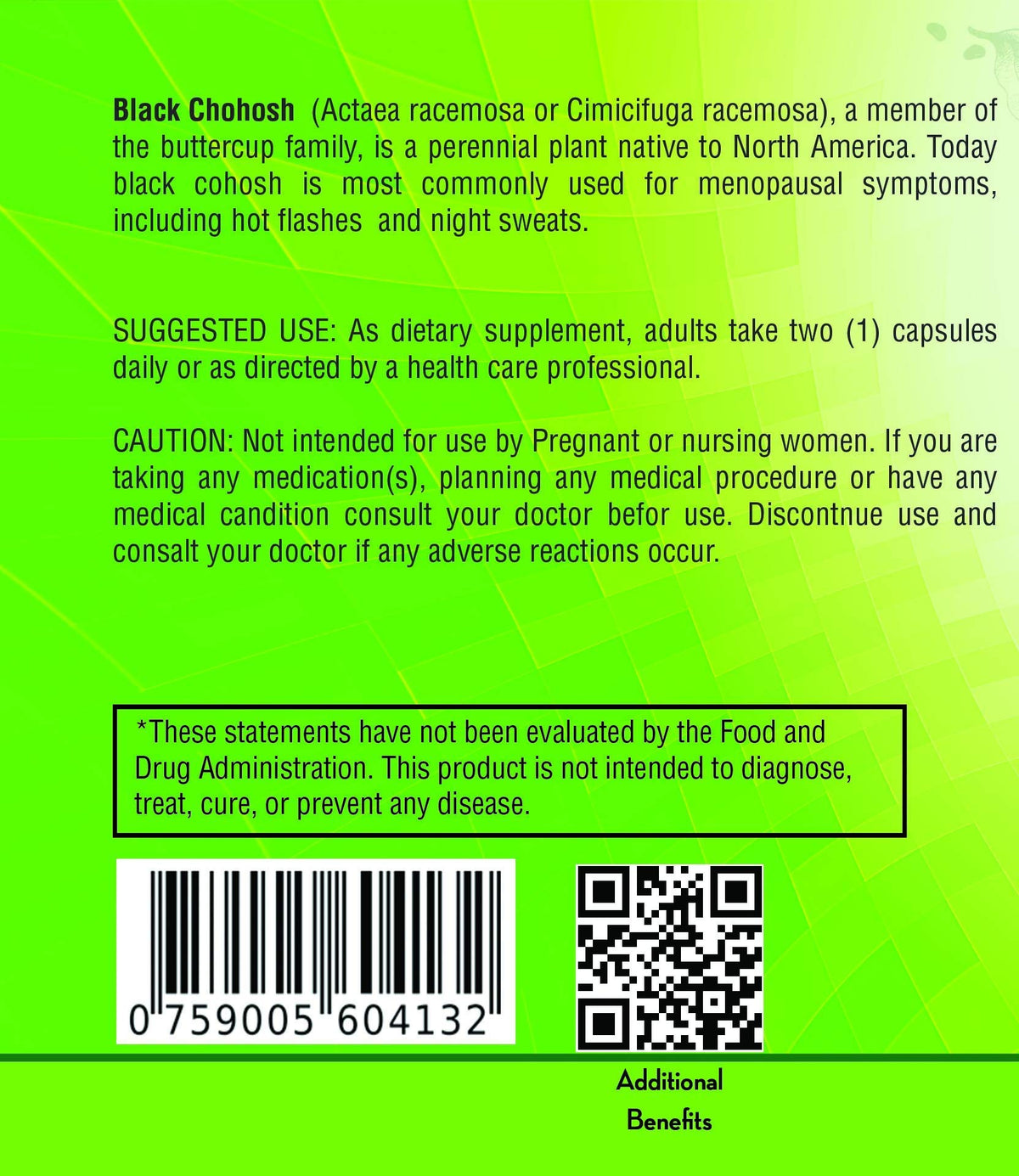 NutreeVit 100% Organic Black Cohosh - 120 Capsules - image 2