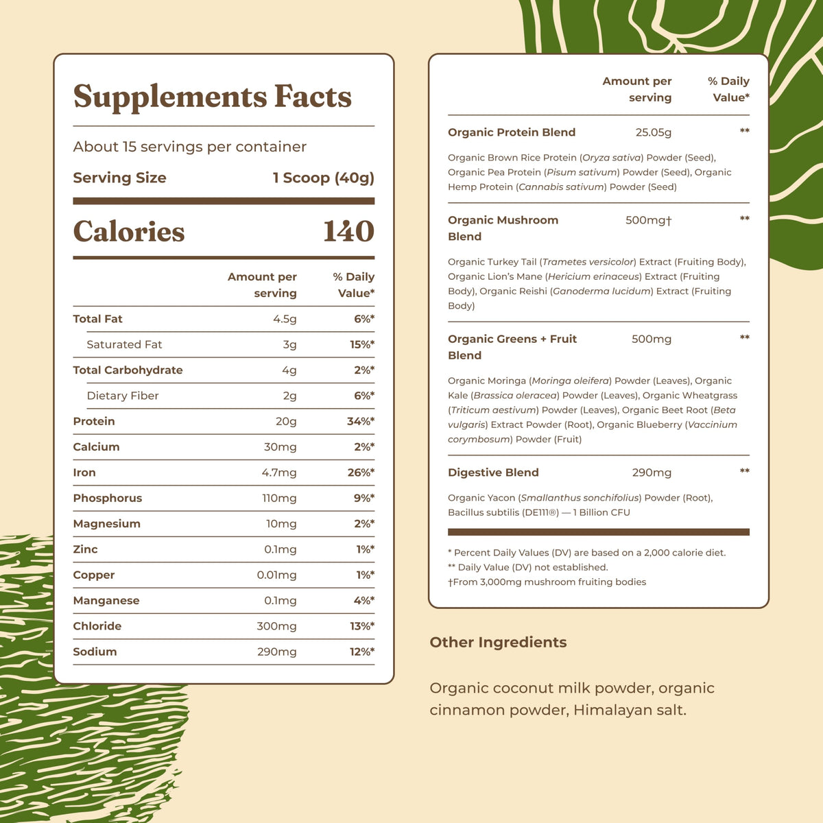 Four Sigmatic Plant Based Vanilla and Superfood Organic Plant-Base