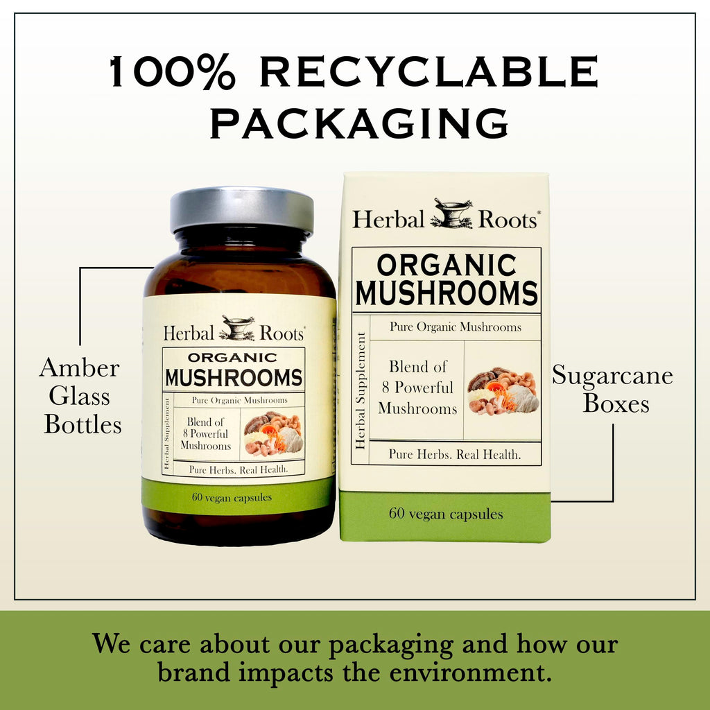 Herbal Roots Organic Mushroom Capsules Immune Support - 60 Vegan Capsules - image 7