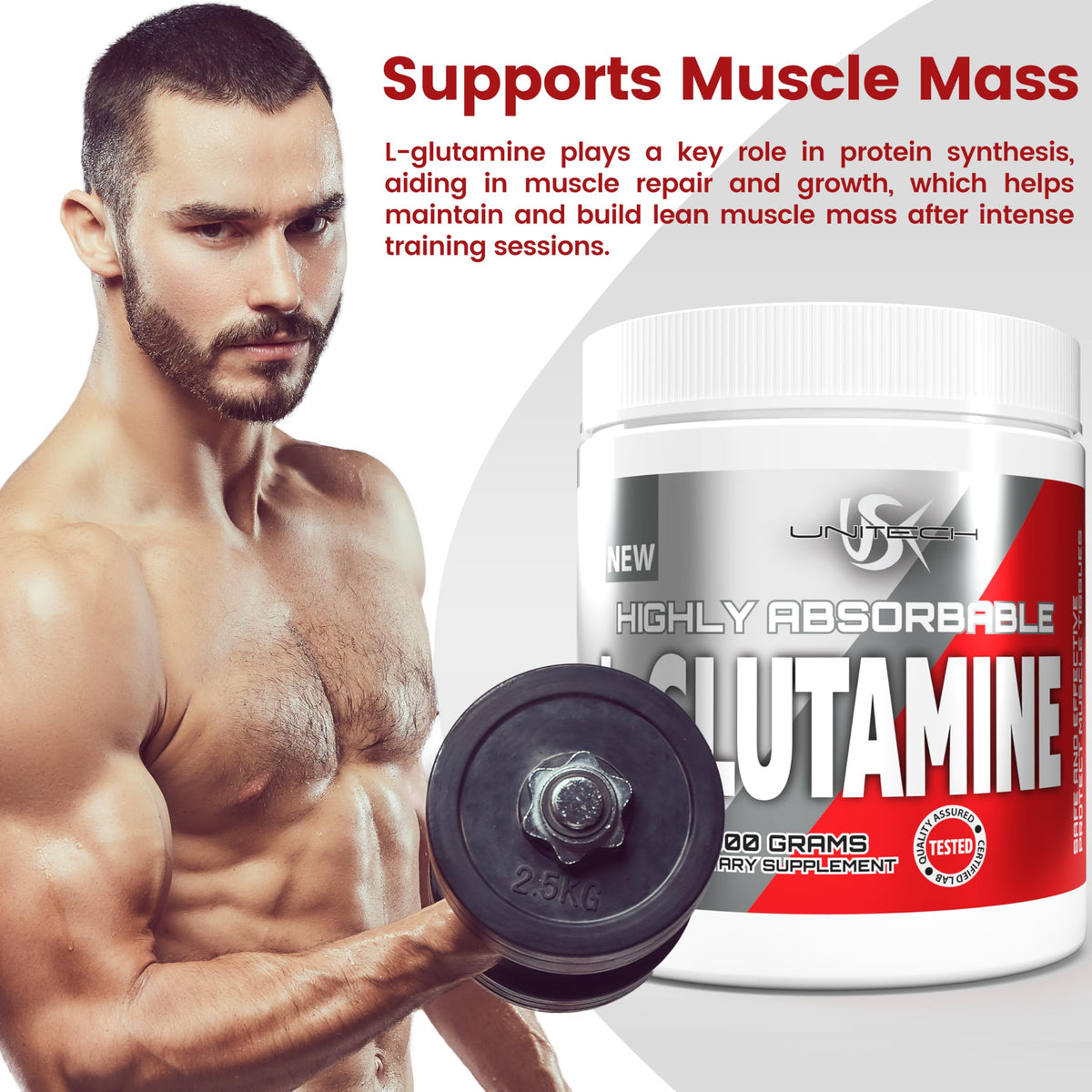 USK L-Glutamine Powder 5G for Muscle Recovery - 10.58 oz - image 5