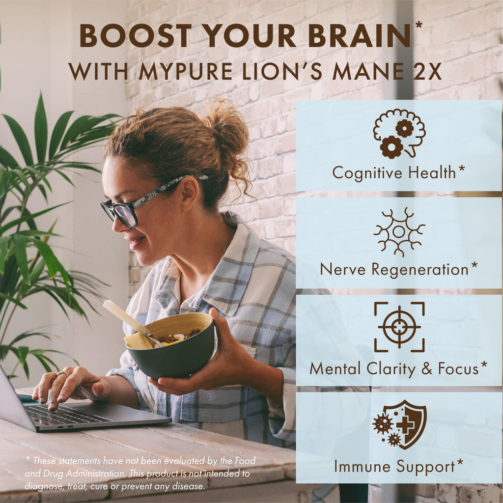PURE ESSENCE LABS MyPure Lions Mane Organic Mushroom Supplement