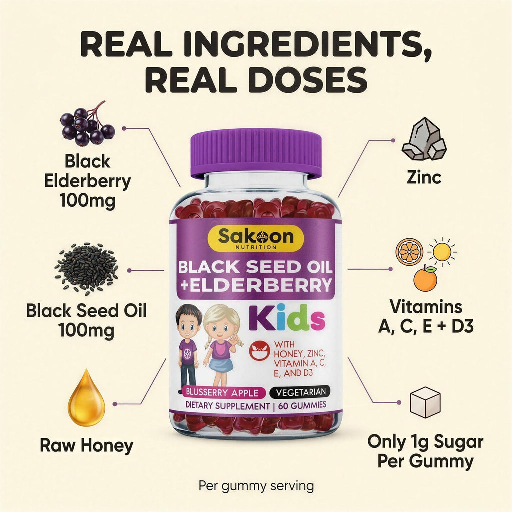 Sakoon Nutrition Elderberry Gummies for Kids with Black Seed Oil - 60 Gummies - image 4