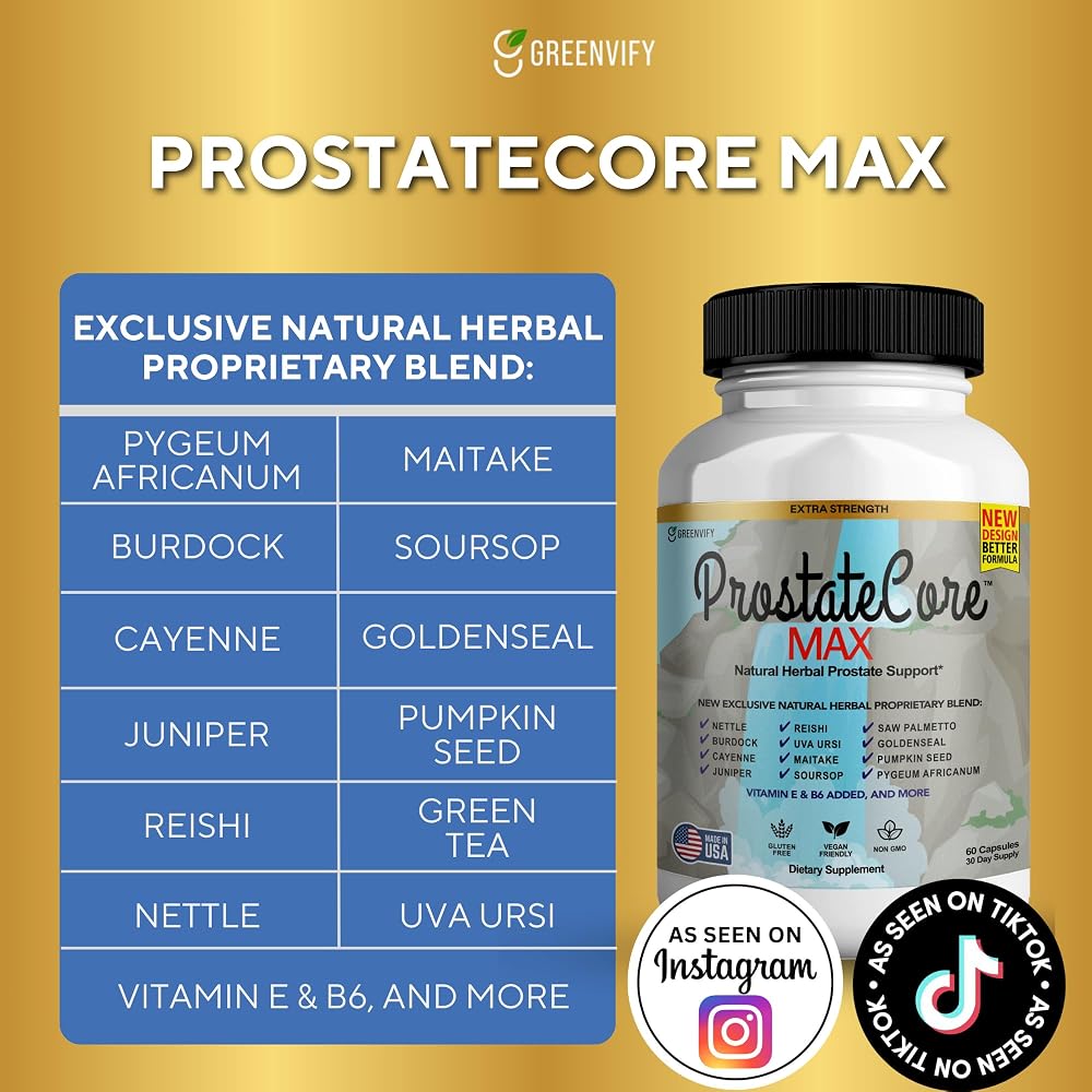 GREENVIFY ProstateCore Max Extra Prostate Supplements for Men Capsules