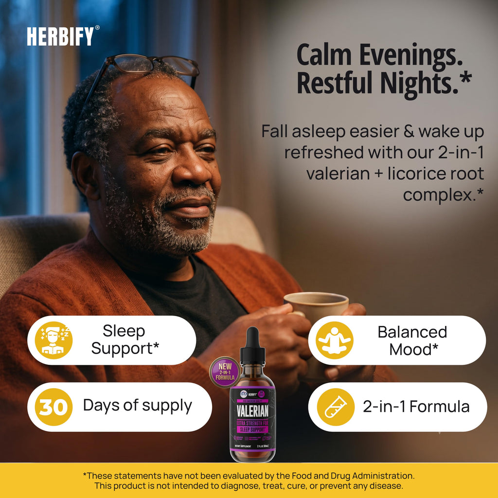 HERBIFY Valerian Root Tincture Liquid Drops for Sleep - 2 Fl Oz - image 2