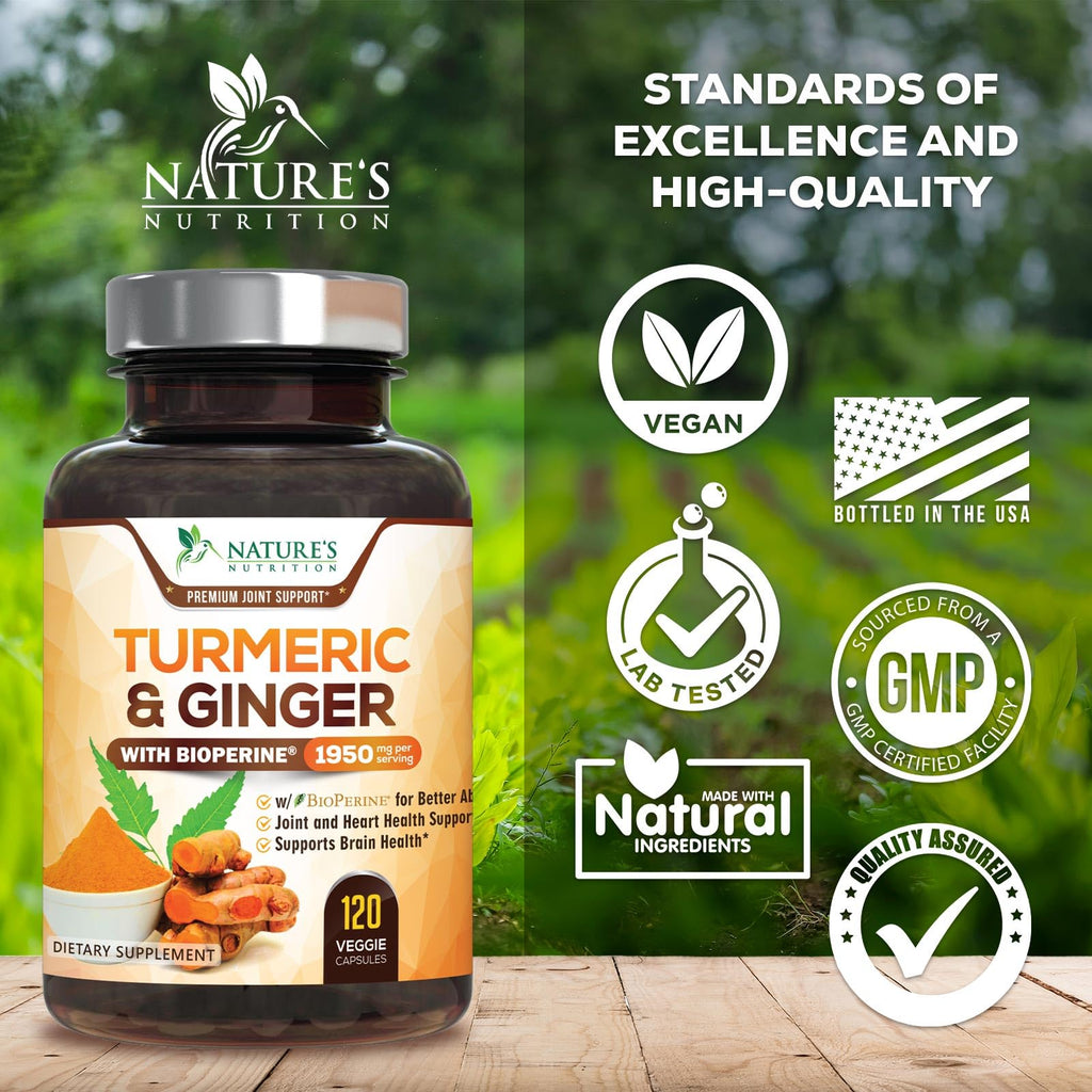 Nature's Nutrition Turmeric Curcumin Supplement - 95% Curcuminoids