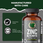 Pure Lab Vitamins Zinc Glycinate - 60 Vegetarian Capsules - image 7