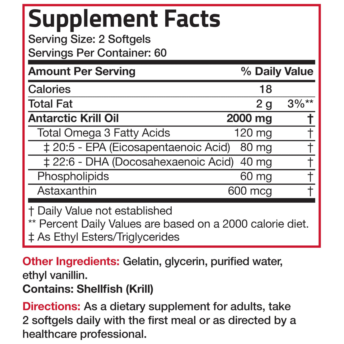 Bronson Antarctic Krill Oil 2000 mg with Omega-3s EPA
