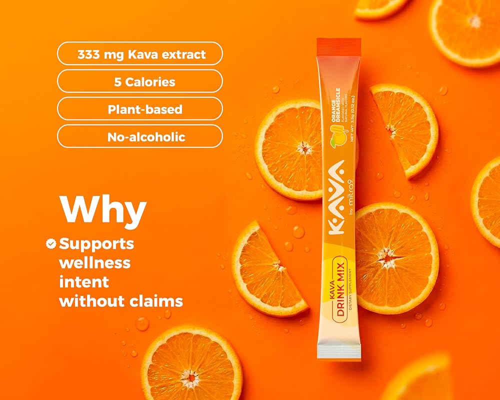 Mitra9 Kava Drink Mix Orange Dreamsicle for Relaxation - 20 Stick Packs - image 3