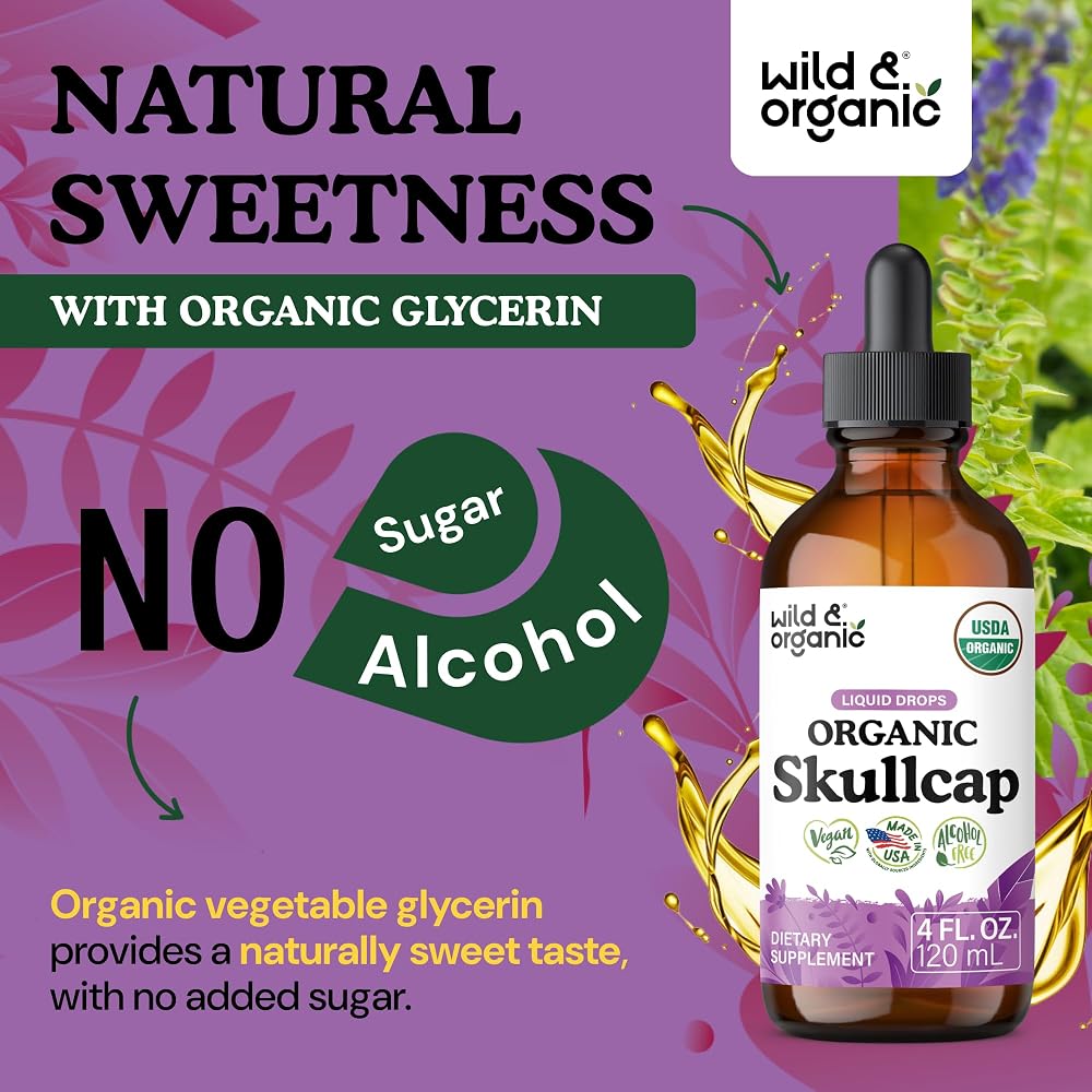 Wild & Organic Skullcap Herb Tincture for Mood - 4 fl oz - image 6