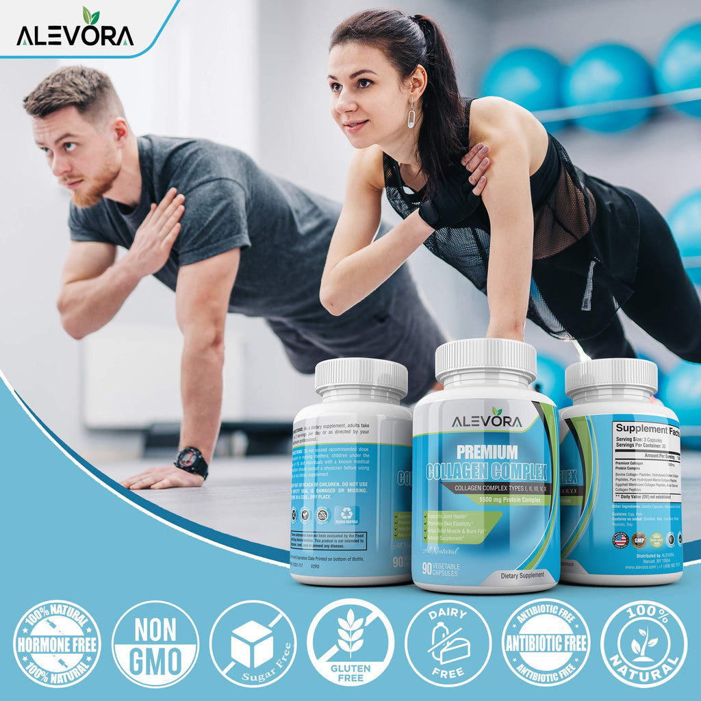 alevora Premium Collagen Complex Types I-V - 90 Vegetable Capsules - image 5