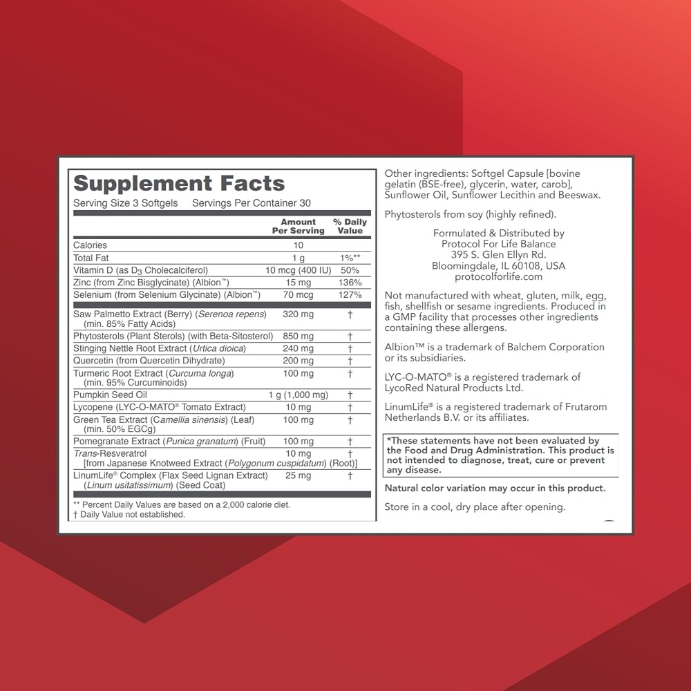PROTOCOL FOR LIFE BALANCE Prostate-B Clinical Strength - 90 Softgels - image 2