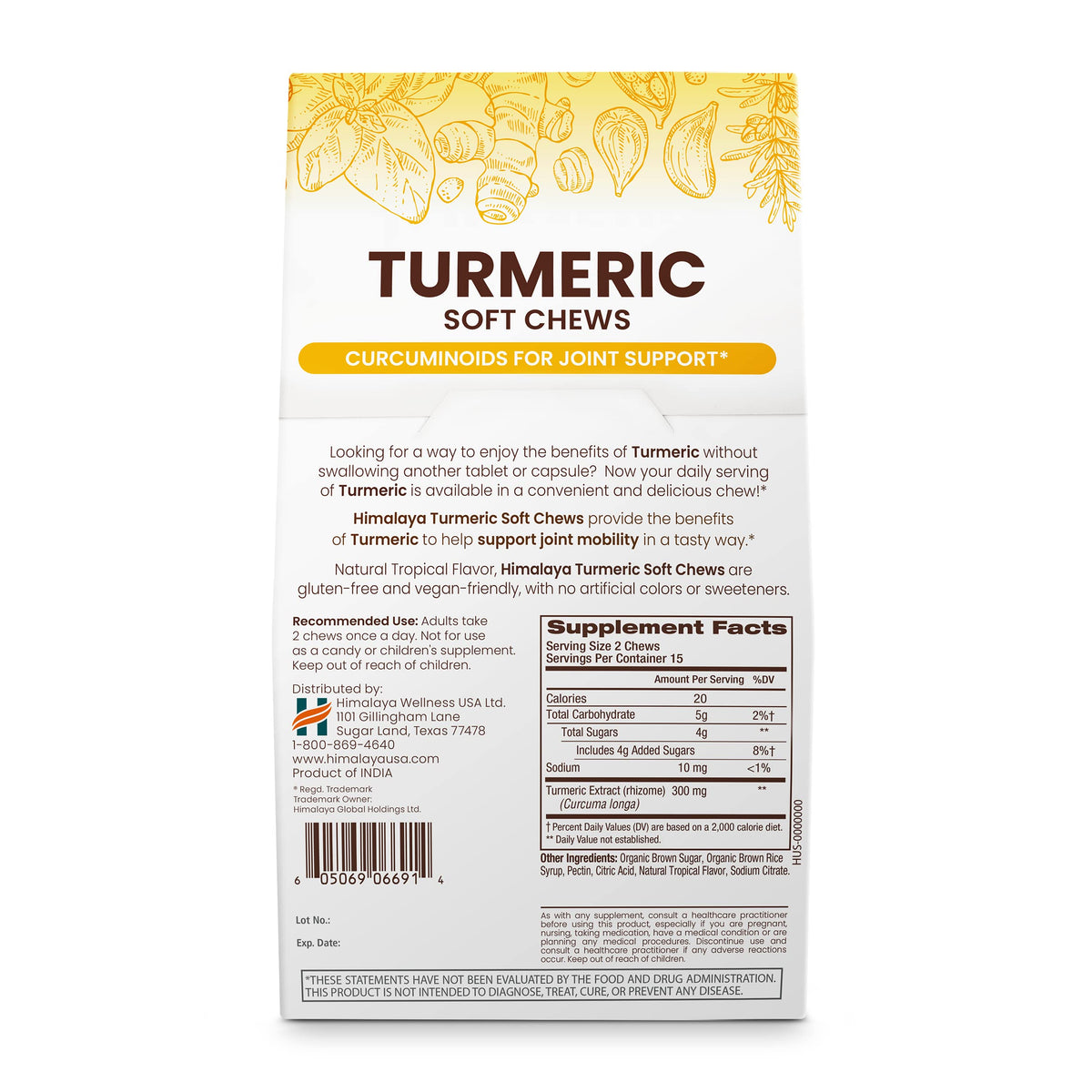 Himalaya Turmeric Chews with Curcumin Joint Support - 30 Soft Chews - image 2