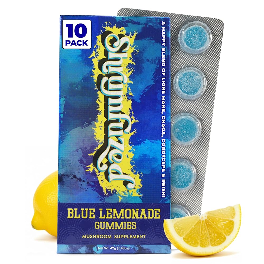 Shrumfuzed Mushroom Gummies Blue Lemonade - 10 Count