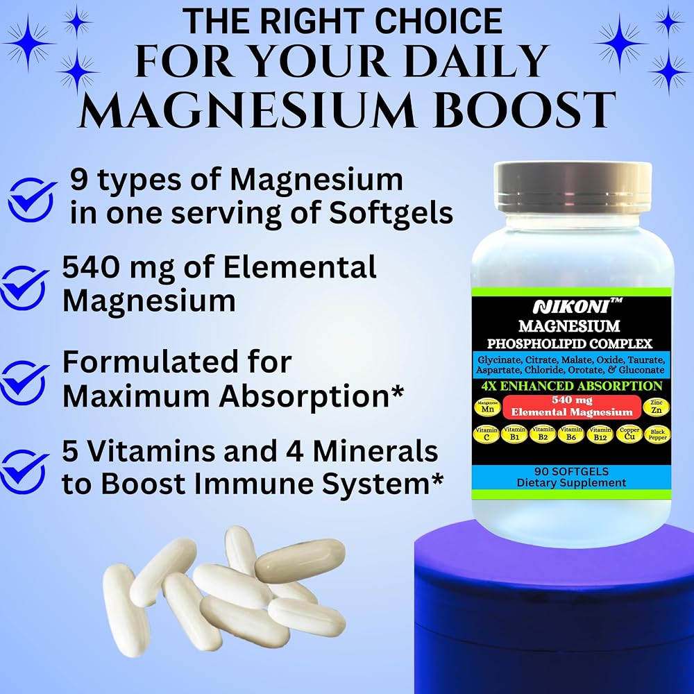 Nikoni Phospholipid Magnesium Complex 2500mg (9 Magnesium Salts