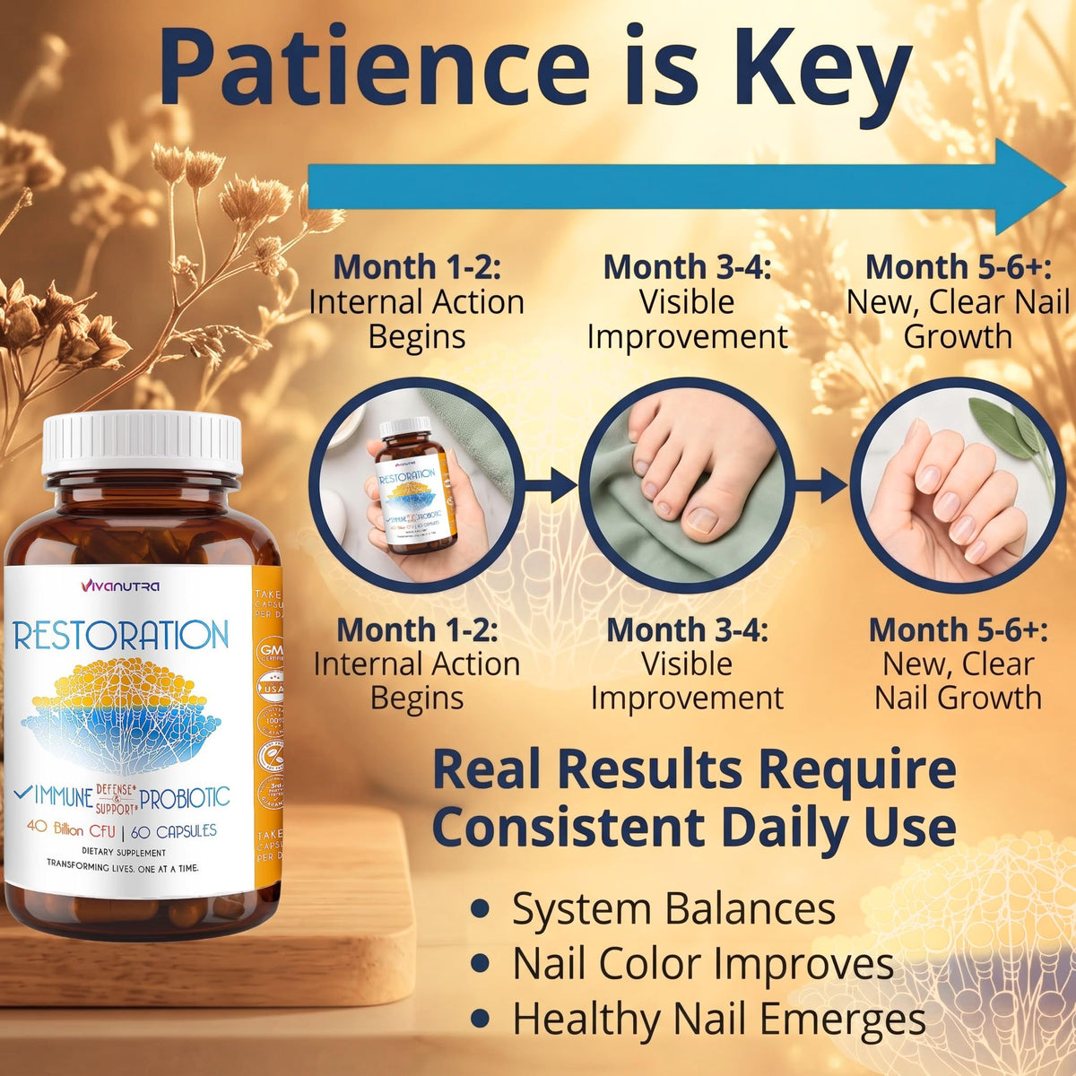 VIVANUTRA Restoration Probiotic Nail Fungus Supplement Extra Strength - image 6