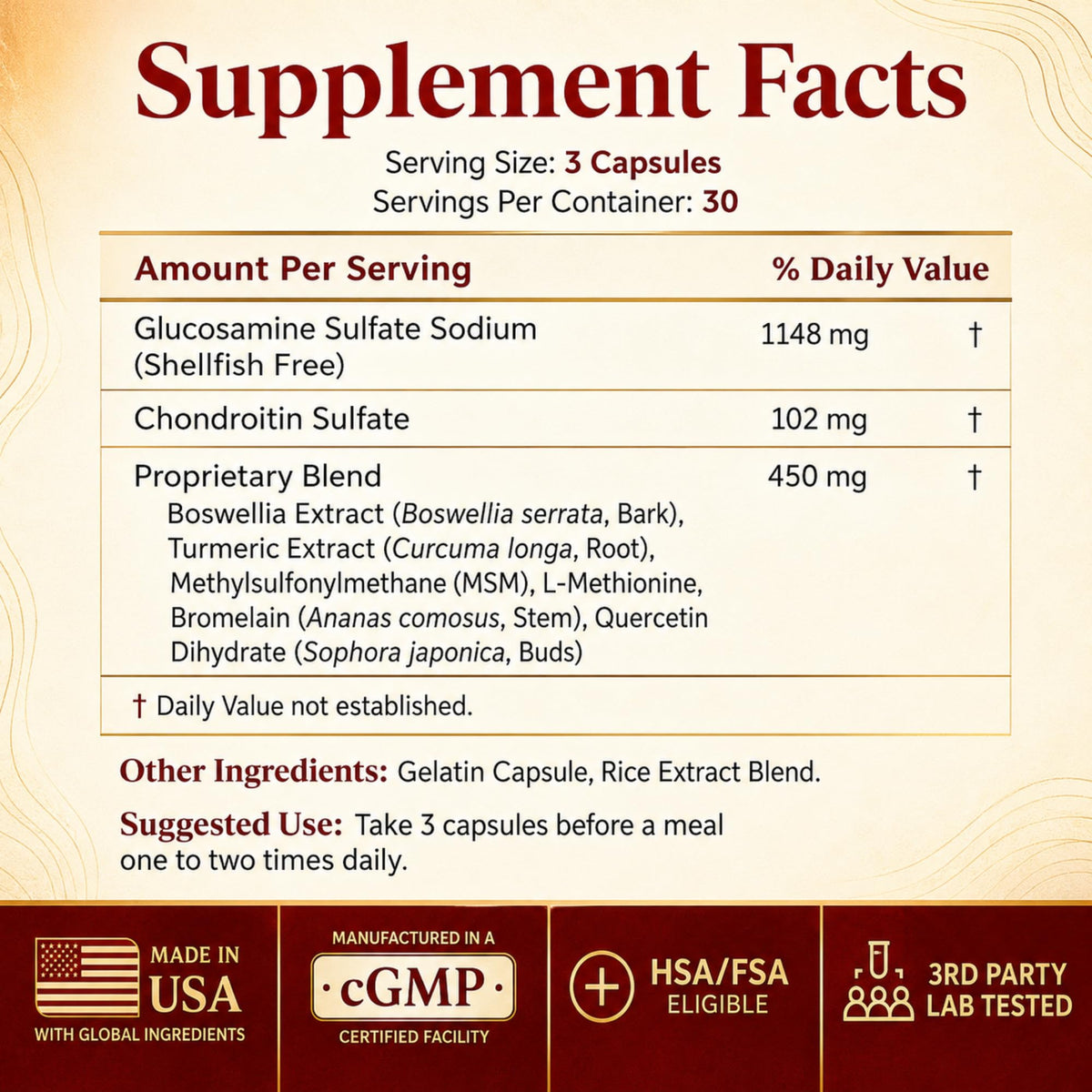 Bernard Jensen's Glucosamine Chondroitin MSM - 90 Capsules - image 2