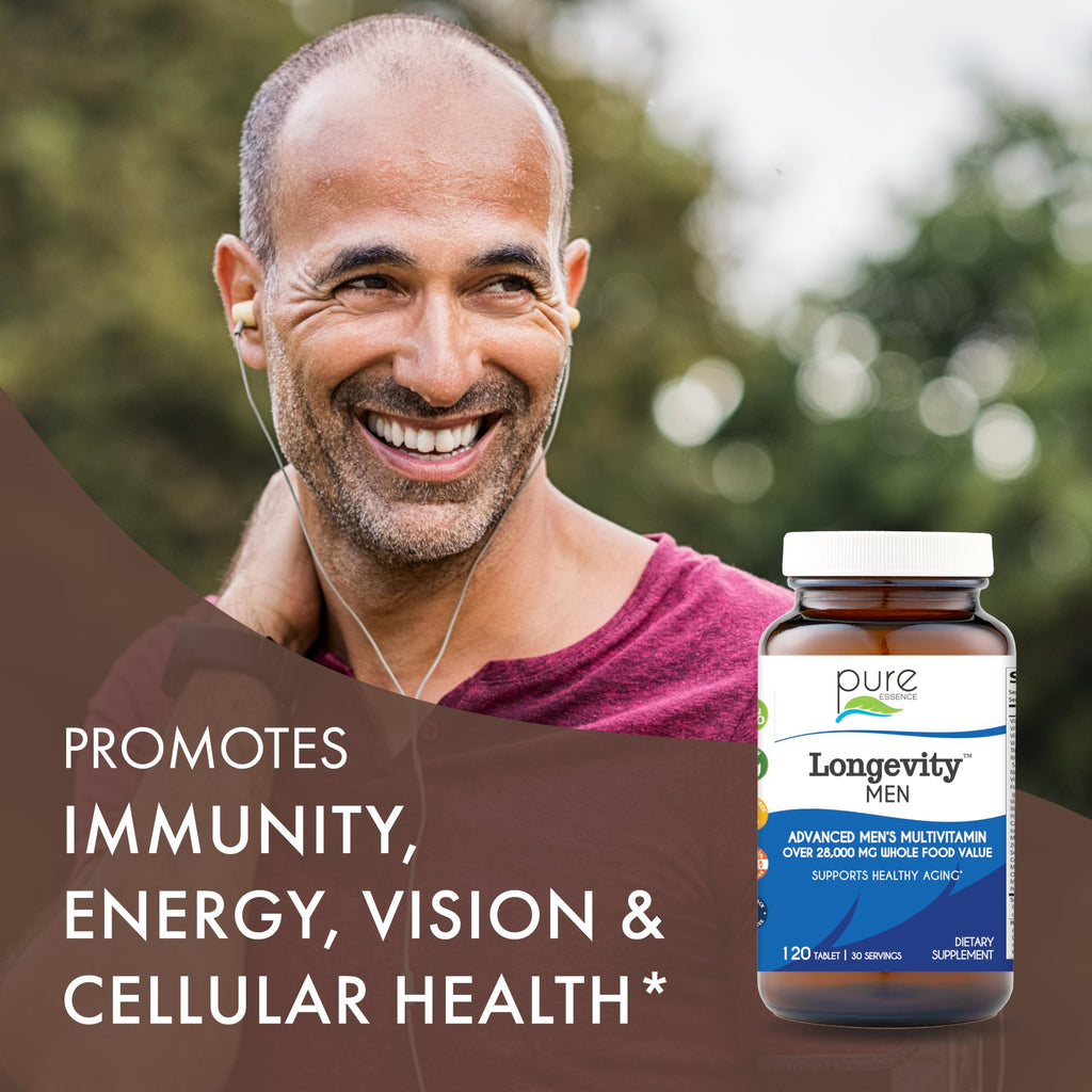 PURE ESSENCE LABS Longevity Multivitamin for Men Over 40 - 120 Tablets - image 4