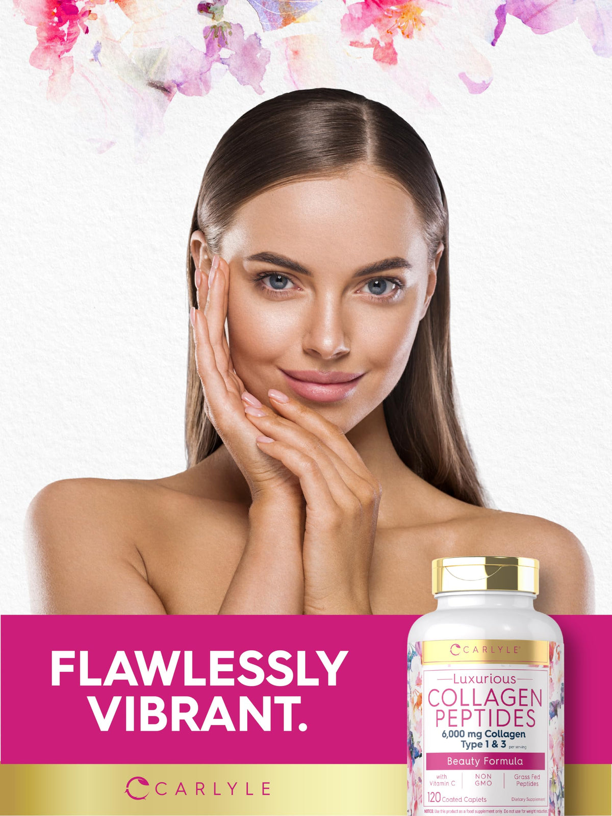 Carlyle Collagen Peptides with Vitamin C 6000mg - 120 Caplets - image 7