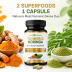 PIUS NATURE Turmeric Moringa Organic Supplement - 120 Vegetarian Capsules - image 3