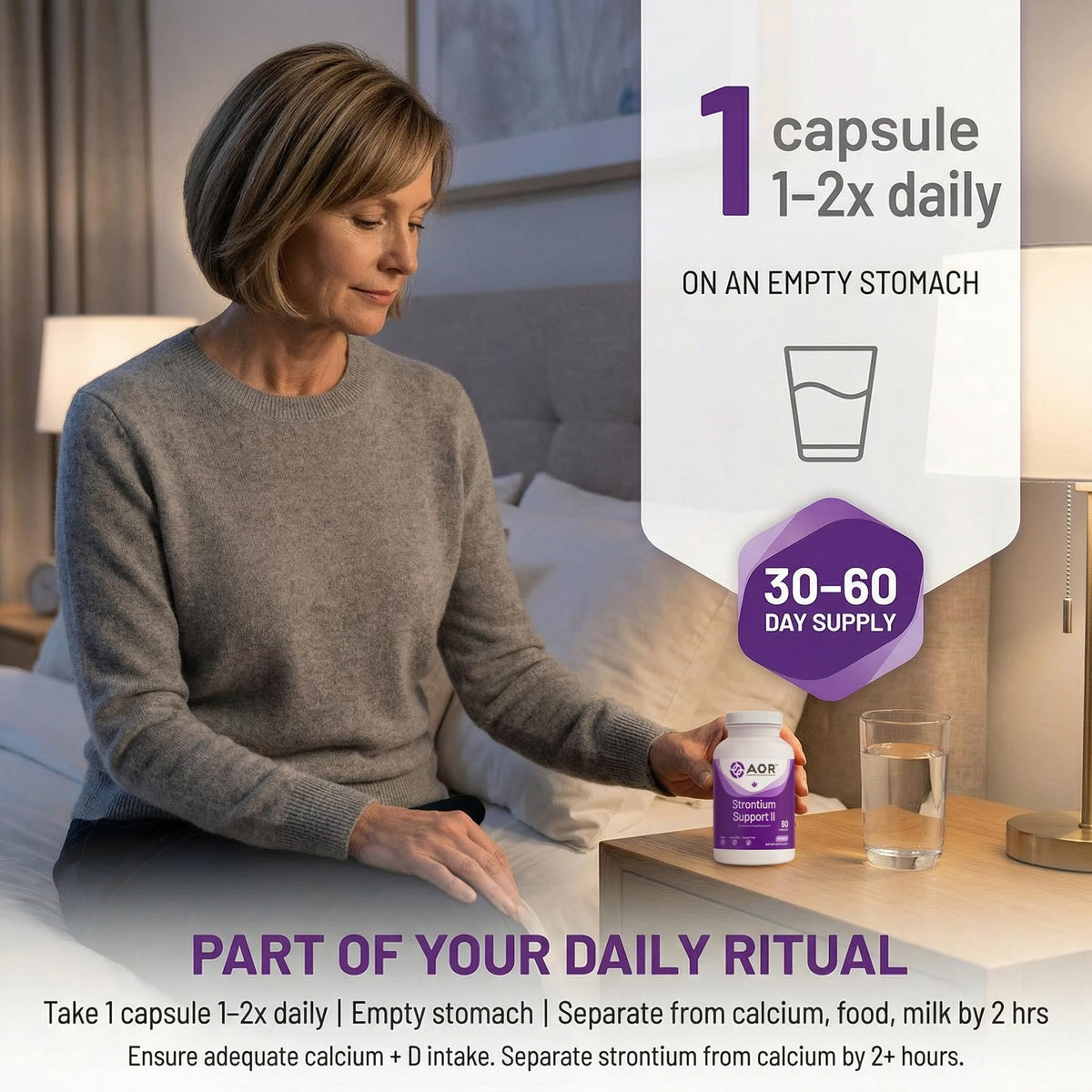 AOR Strontium Support II Bone Density Supplement - 60 Vegan Capsules - image 4