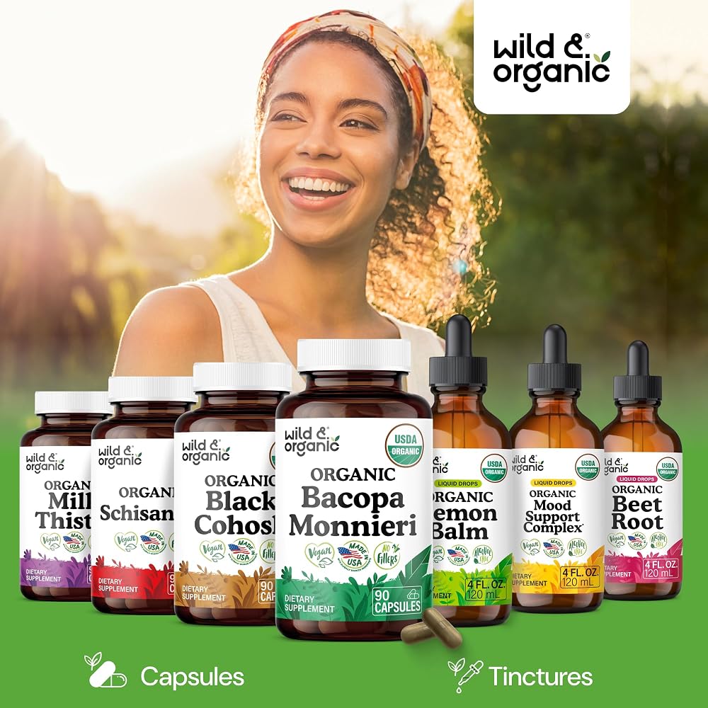 Wild & Organic Bacopa Monnieri 600 mg Brain Support - 90 Capsules - image 6