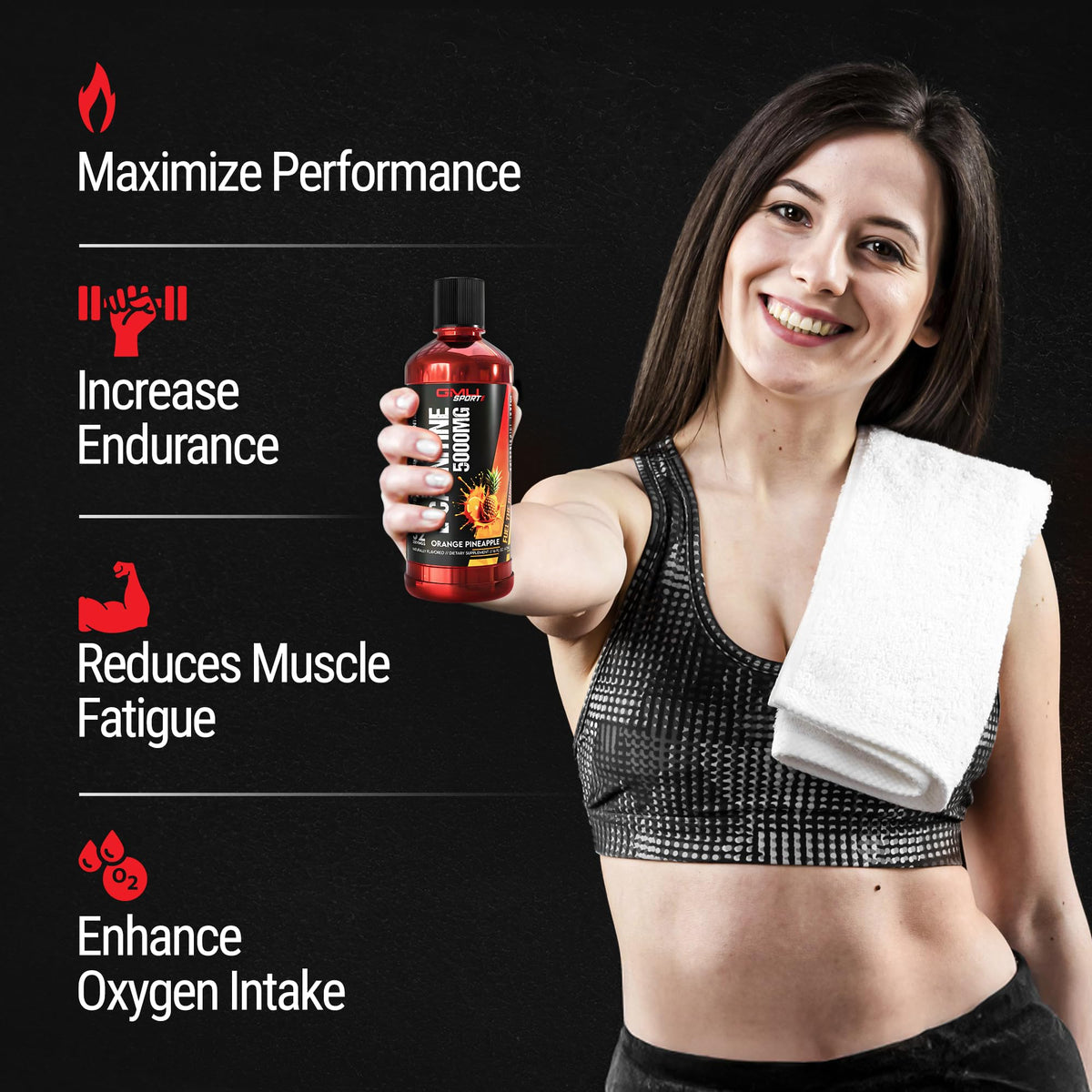GMU Sport Liquid L-Carnitine 5000mg Orange Pineapple - 32 Servings - image 5