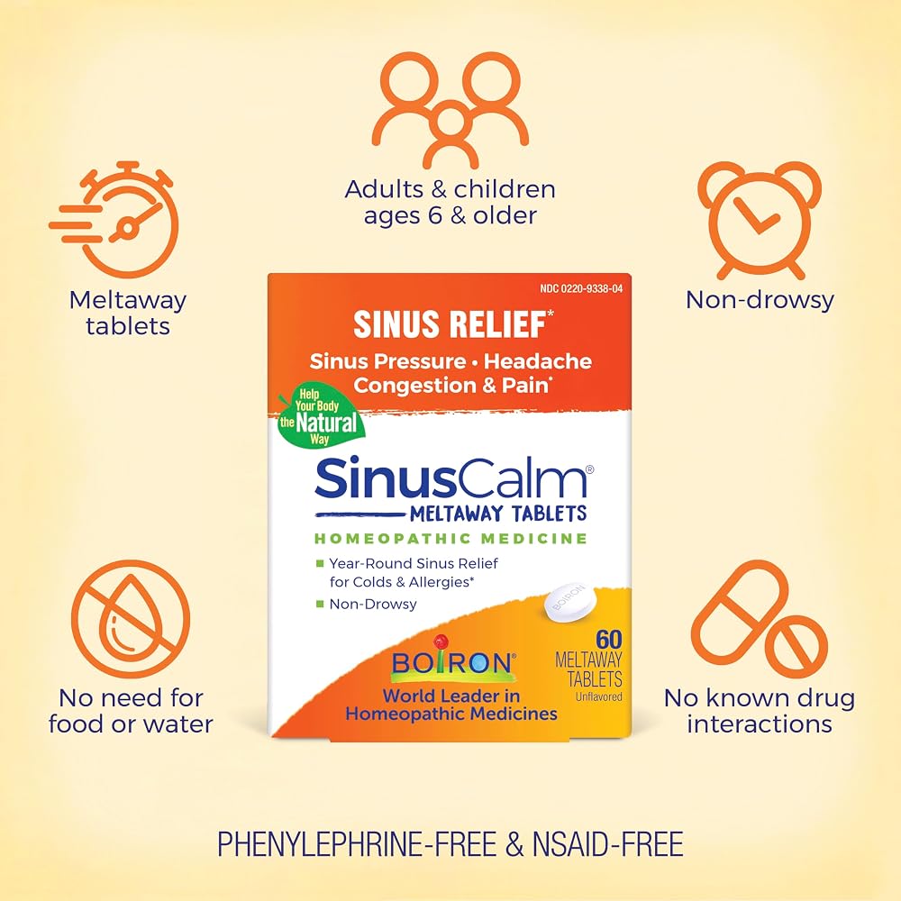 Boiron SinusCalm Meltaway Tablets for Sinus Relief - 100 Count - image 3
