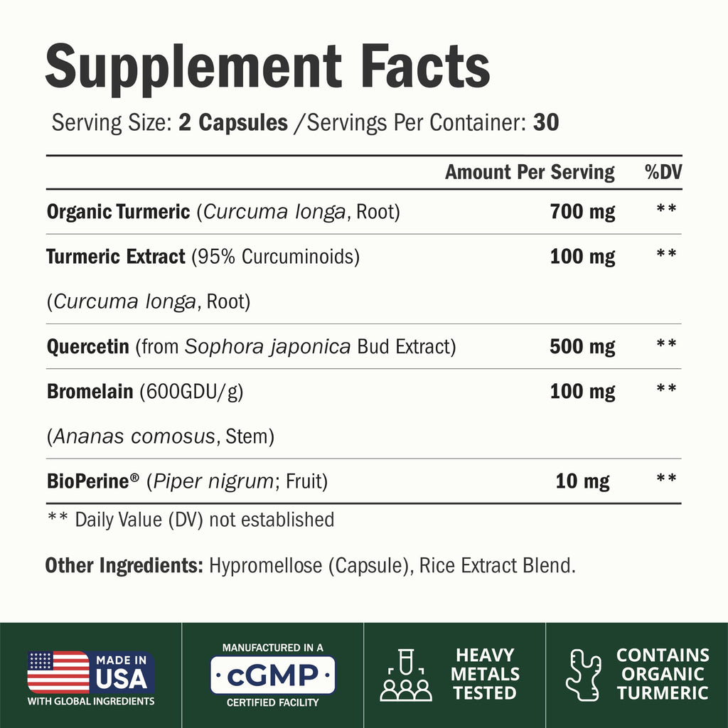 Vimerson Health Quercetin with Bromelain Turmeric Curcumin - 60 Capsules - image 2