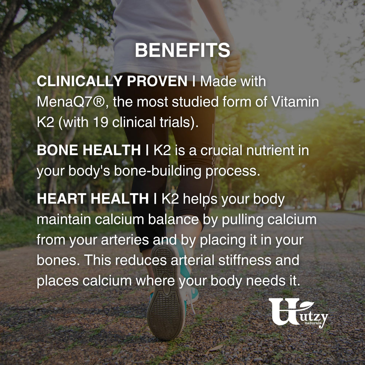 Utzy Naturals Vitamin K2 MenaQ7 180 mcg - 60 Capsules - image 5