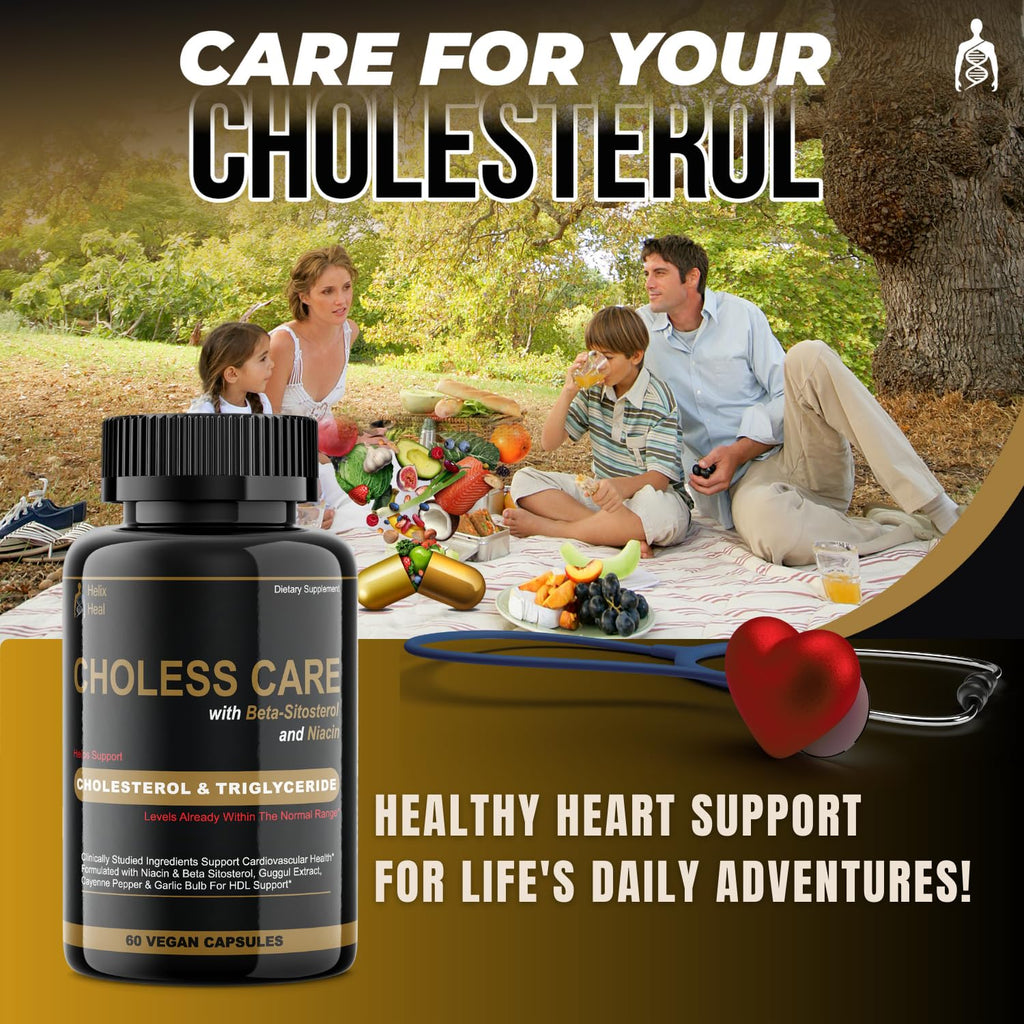 Helix Heal Cholesterol Supplement with Garlic & Niacin - 60 Capsules - image 3