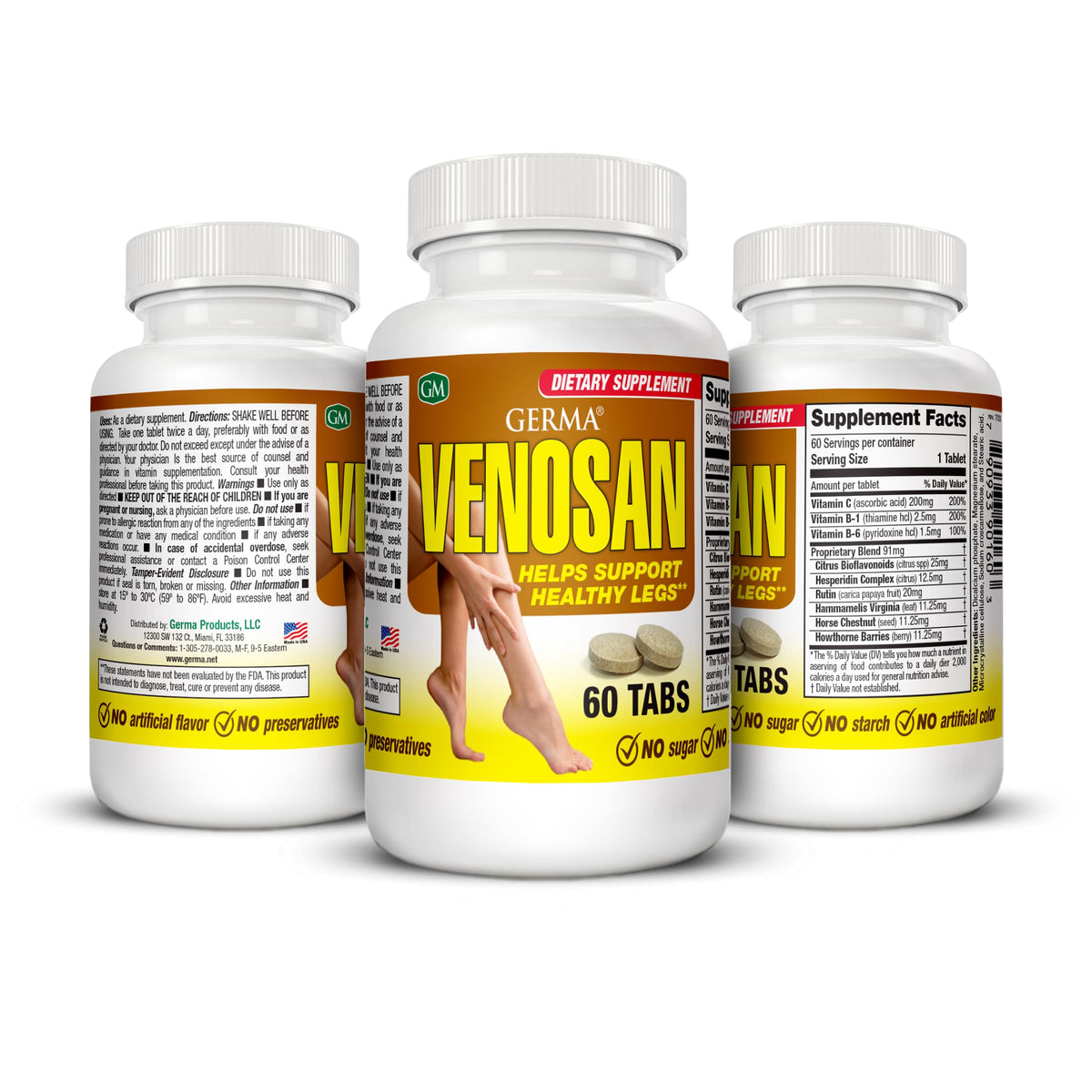 Germa Venosan Dietary Supplement for Vein Support - 60 Tablets