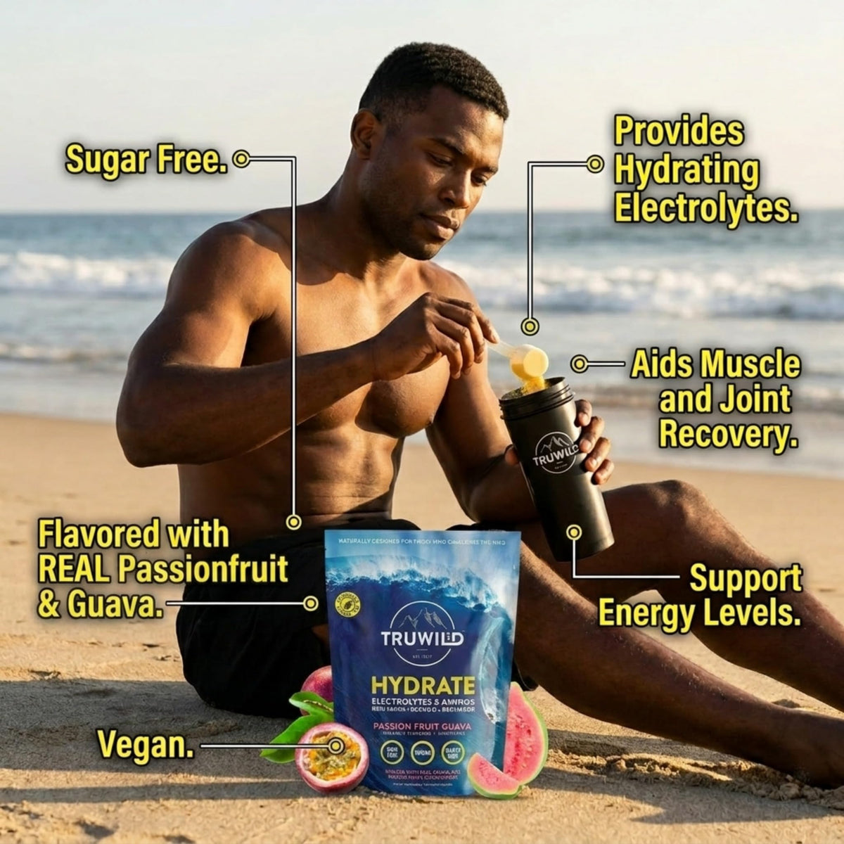 TruWild Hydrate Electrolyte + Amino Acids Drink Mix Powder