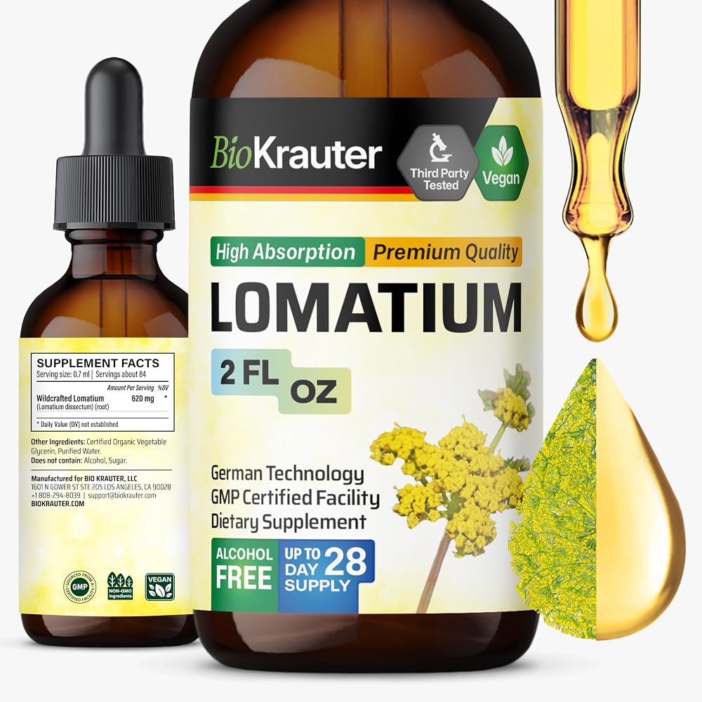BIO KRAUTER Lomatium Tincture for Respiratory Support - 2 Fl Oz