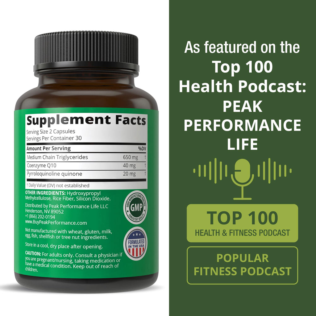 Peak Performance Mitochondria Maximizer with CoQ10 and PQQ - 60 Capsules - image 6