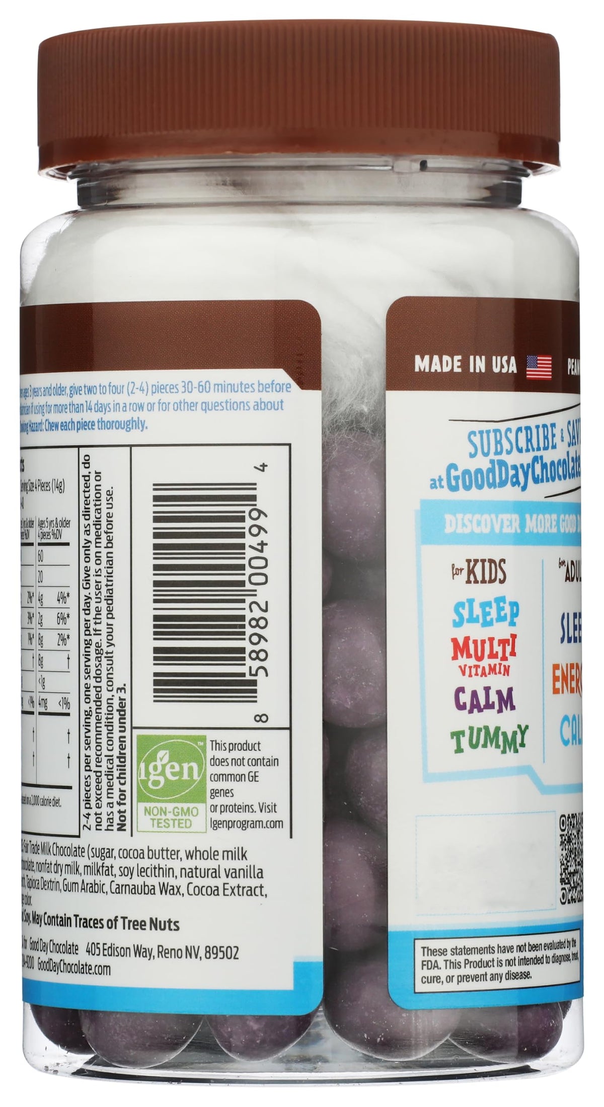 Good Day Chocolate Valerian Root Sleep Aid for Kids - 80 Pieces - image 2