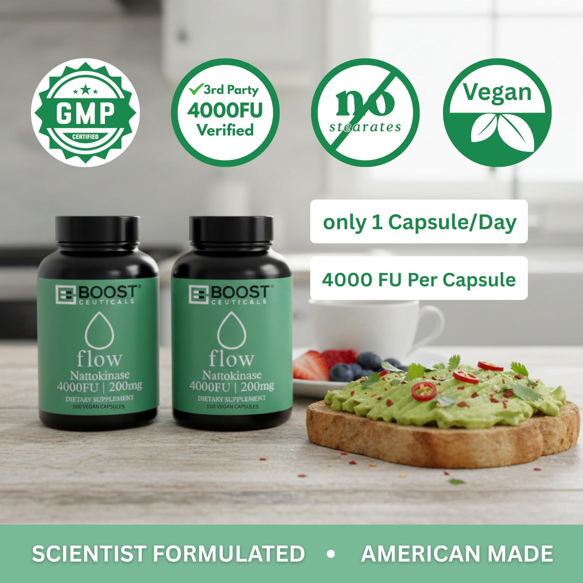 BoostCeuticals Nattokinase Supplement 4000 FU - 100 Capsules - image 4