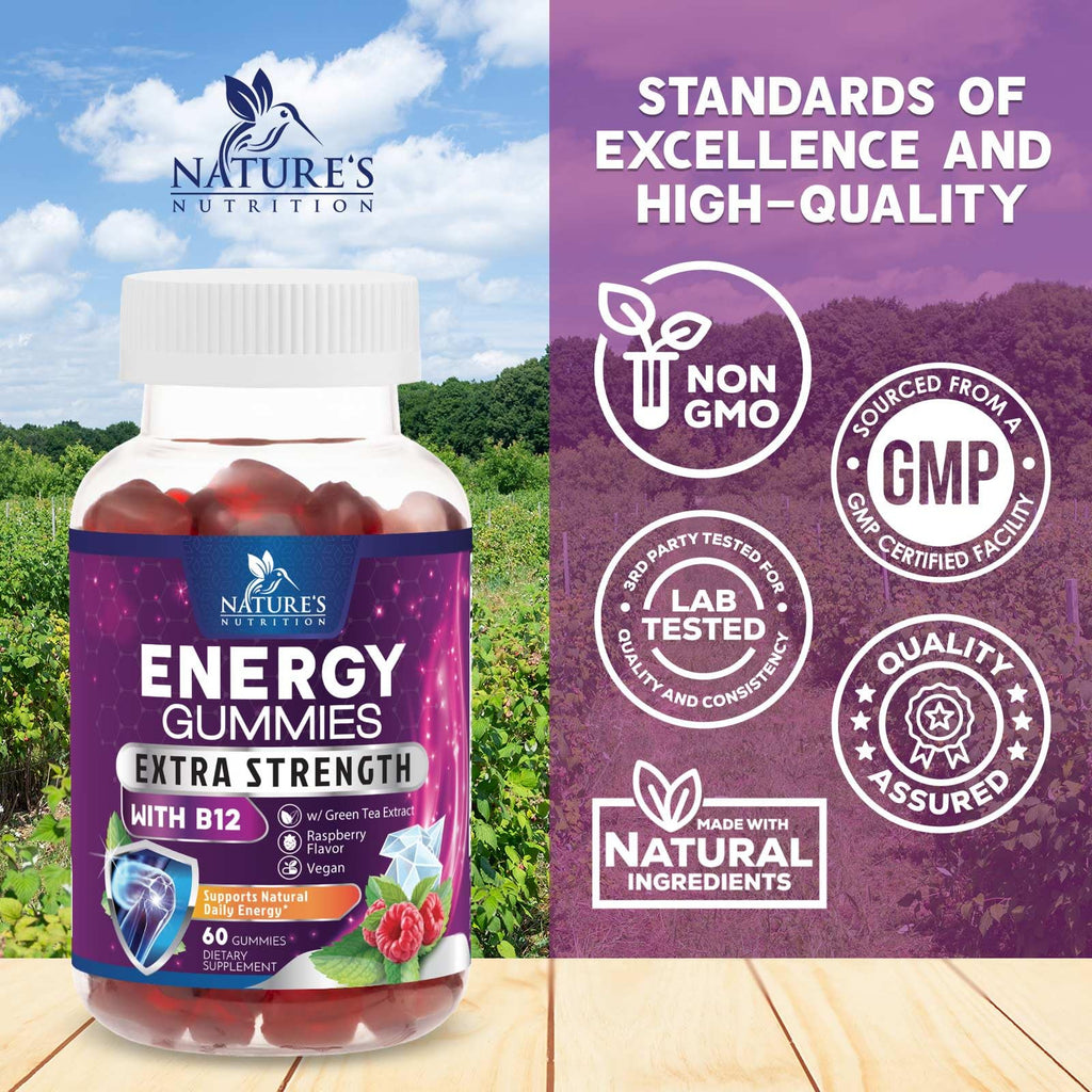Nature's Nutrition Energy Gummies Vitamin B12 1000mcg Per Serving