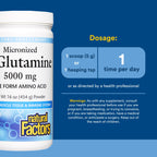 Natural Factors Micronized L-Glutamine Amino Acid 5,000 mg - 90 Servings - image 3