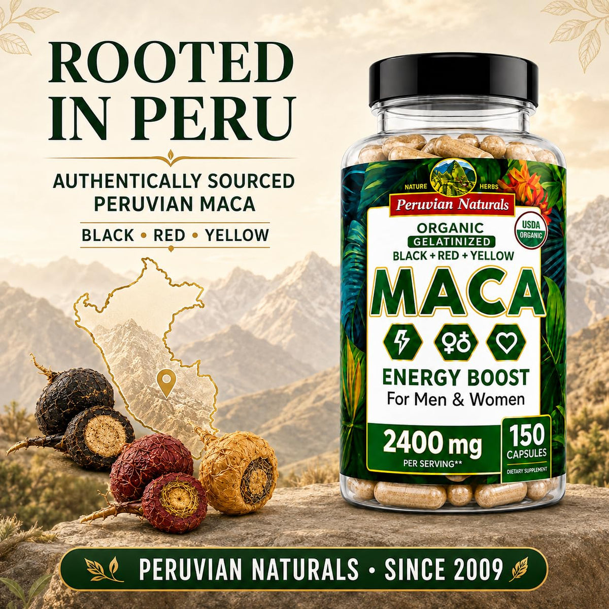 Peruvian Naturals Organic Maca Root Capsules for Energy - image 7